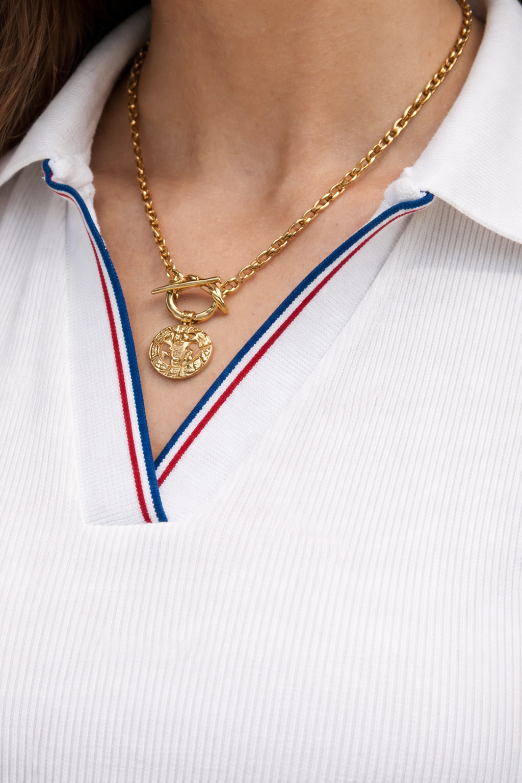 Polo femme blanc côtelé – Image 2
